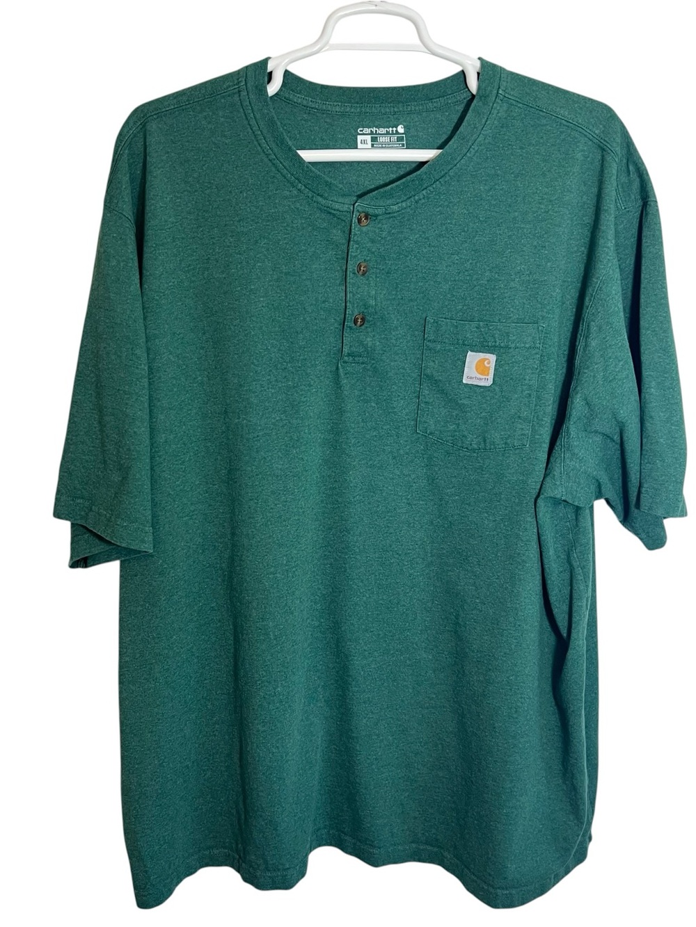 Carhartt Loose Fit T-Shirt Pocket Logo Tee Mens Size 4XL Green